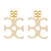 European American Resin Letter Geometric Silver Needle Earrings Simple Exaggerated Personality Ins‑Style Niche High‑End Trend Jewelry