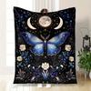 "Enchanted Night Butterfly Wall Art Print"Blanket Flannel Throw Blanket for Sofa, Bed, Travel, Camping, Office, Couch, Chair, And Bed Gift F