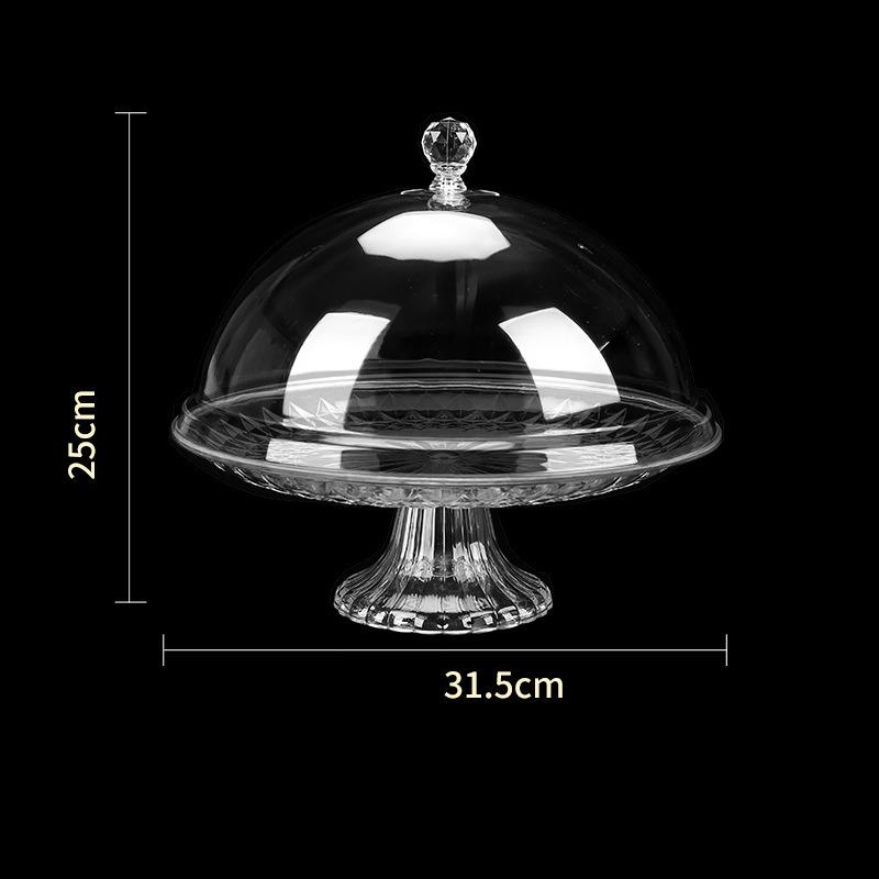 Fruit tray with cover Transparent acrylic plastic round food dust cover Snack Dim sum display Dried fruit tray cover
