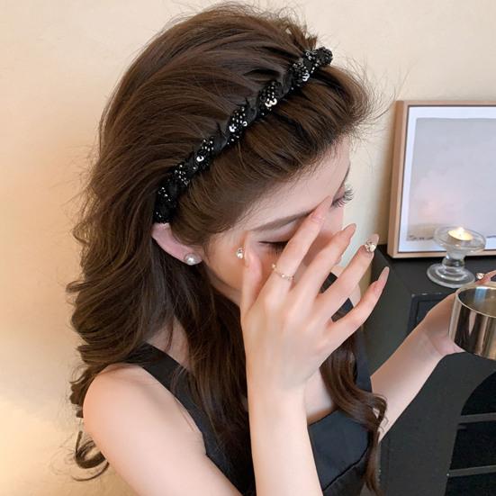 Summer Hair Hoop Beads Twist Decor Headband Anti-slip Teeth Face