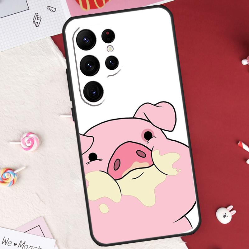 Cute PINK Kawai Pig Case For Samsung Galaxy S24 FE S20 FE S21 S22 S23 S25 S26 Ultra S10 Plus S25 FE Cover Shell