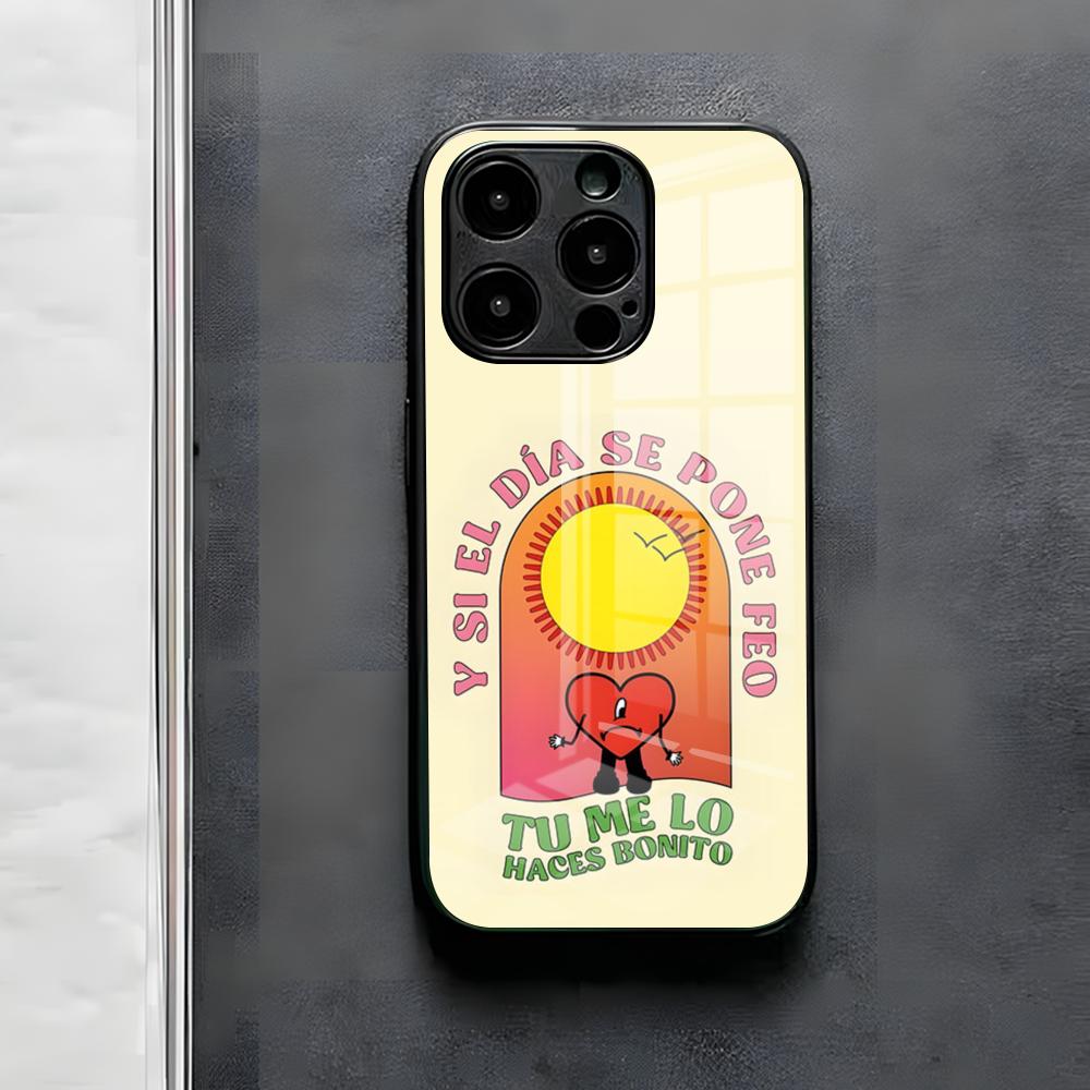 

B-Bad B-Bunny Yo Perreo Sola Phone Case For IPhone 17 Air 16 E Pro Max 15 14 13 Mini 12 Pro 11 Max Plus Black Glass Cover iPhone17 Pro