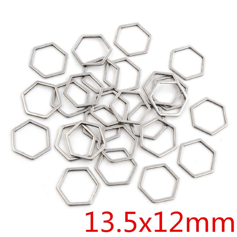 

20pcs 3 Size Polygon Charm Gold Stainless Steel Pendant Open Bezels Hollow Pressed Resin Frame Mold Bezel DIY Jewelry Making