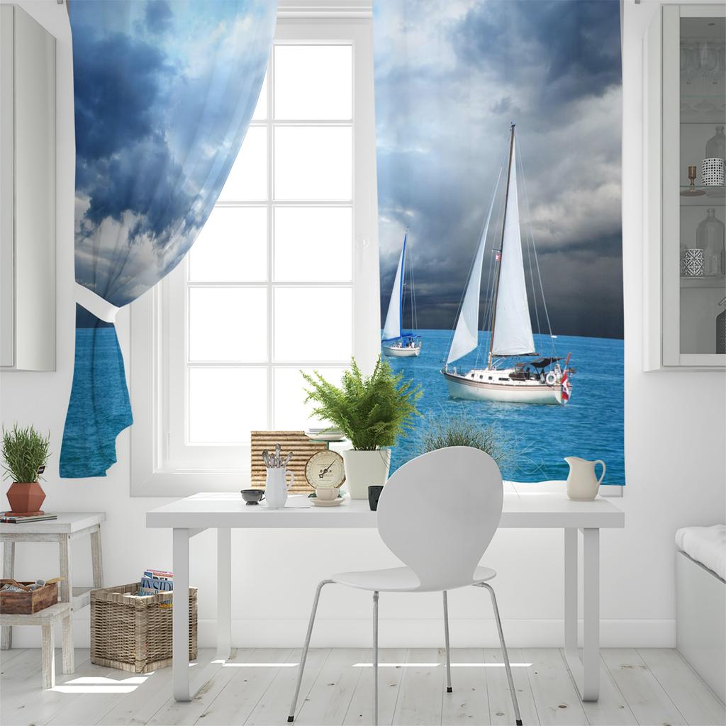 Tende da Finestra Nautiche Oceaniche Tende per Soggiorno Decorazione Casa Tende a Pannello per Camera da Letto Tendaggi da Cucina