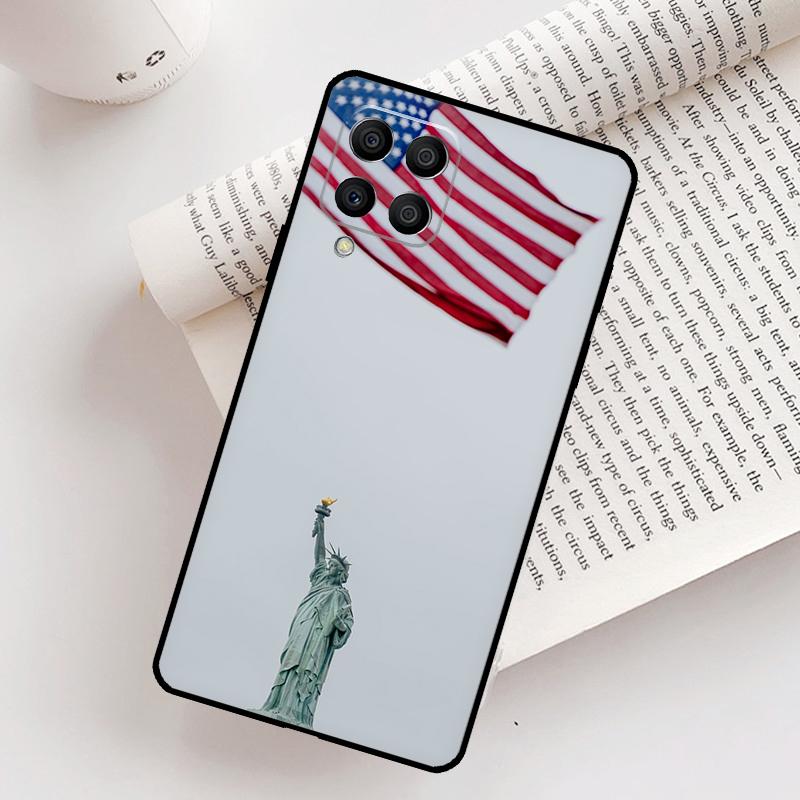 America Flag Statue of Liberty Case For Samsung Galaxy M21 M31 M13 M33 M53 M15 M35 M55 M16 M36 M56 M12 M32 M52 M14 M34 M54