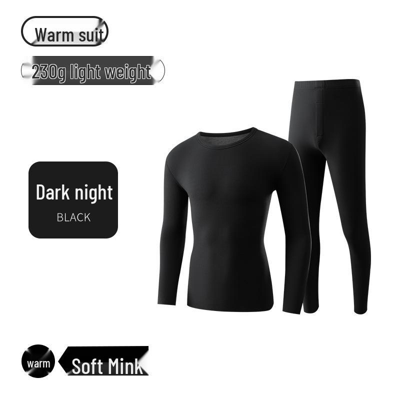 

Мужской термокостюм из норкового флиса облегающего кроя с круглым вырезом для осени и зимы XXXL 170-180cm 155-175kg