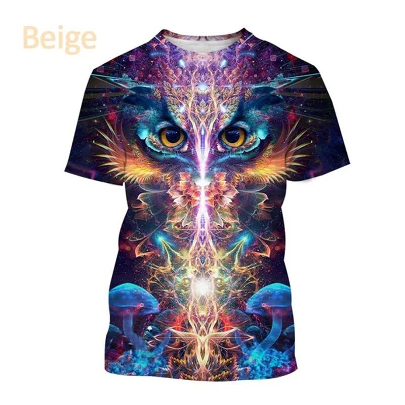 Colorful Animal Avatar 3D Printed Adult Casual Short Sleeved T-shirt