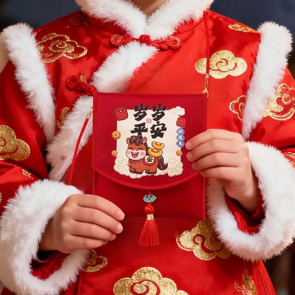 Traditional Spring Festival Red Envelope Cartoon Horse God of Wealth Red Pocket  Celebration Party