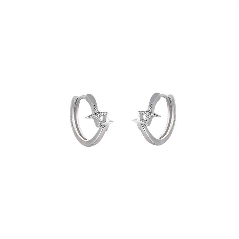 Star Ear Buckle Women'S Niche Design Sense Micro-Diamond-Encrusted Mango Star Stud Earrings Light Luxury High-End Spring And Summer Earrings