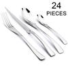 Food Tableware 24Pcs Rainbow Dinnerware 18/10 Stainless Steel Flatware Set Steak Knife Fork Spoon Teaspoon Cutlery Set