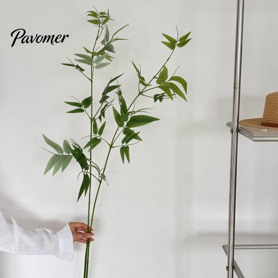 Atmosphere Enhancing Floral Decor Bamboo Tree Branches, Long Stems Faux Greenery, Artificial Plants, Leaves Elegant Zen Style Soft Decoration