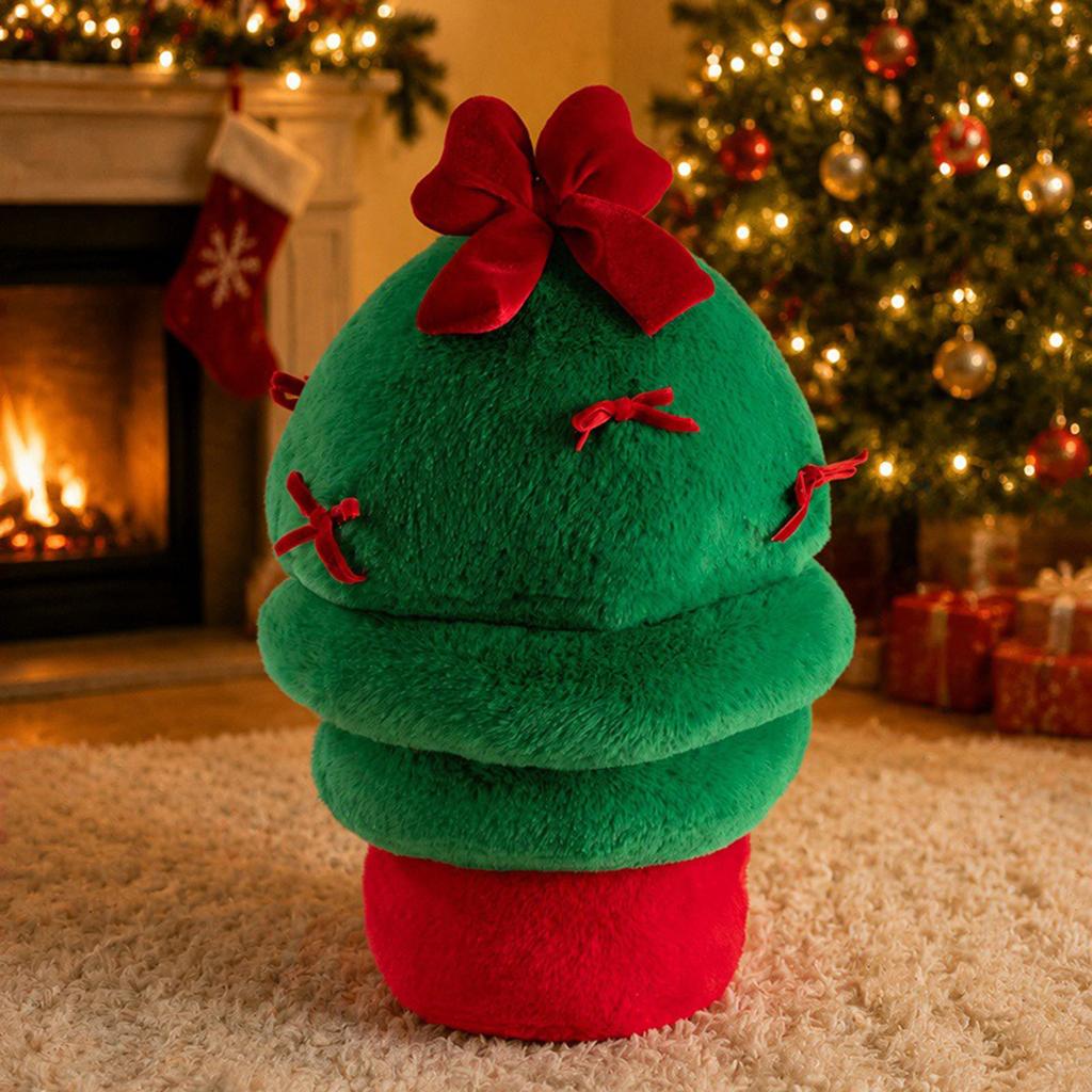 Plush Christmas Tree Toy Soft Stuffed Doll for Holiday Decoration and Christmas Gift
