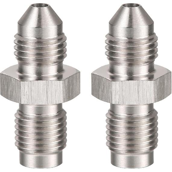 3AN Male to 3/8-24 Male Inverted Flare Stainless Steel Brake Adapter Fitting Connector 2PCS