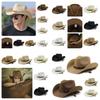 Adjustable Western Cowboy Straw Hat For Women Perfect For Outdoor Beach Activities With Sun Protection And Stylish Brim