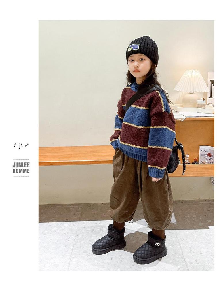 2025 Winter Kids' Mid-Calf Snow Boots: Thick Warm Velvet, Short Style for Girls and Boys