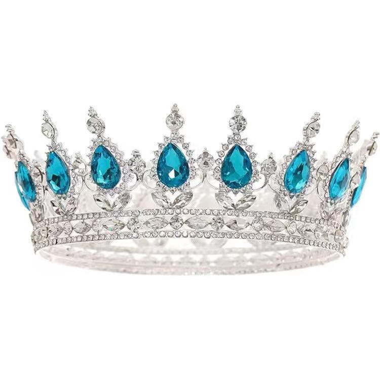 New Bridal Crown Headpiece - Exquisite High-end Wedding Birthday Party and Cake Decoration - Bridal Hair Accessory - Round Crown Tiara