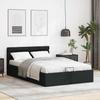 Hydraulic Storage Bed with LED Lighting Faux Leather 140x200 cm