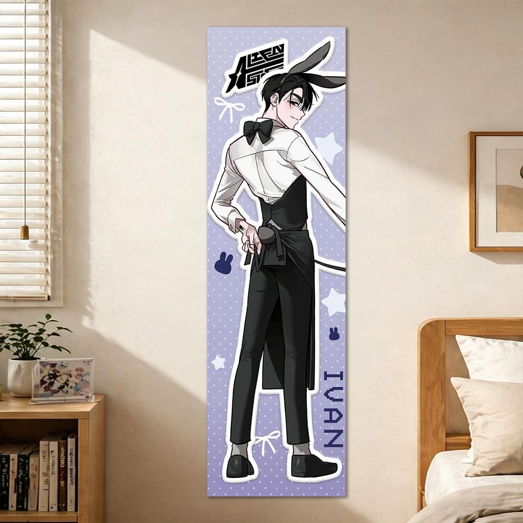 A-Alien Stage Ivan & Mizi Bunny Girl Long Tapestry, Vertical Anime Wall Hanging For Bedroom, Door, Otaku Room Decor