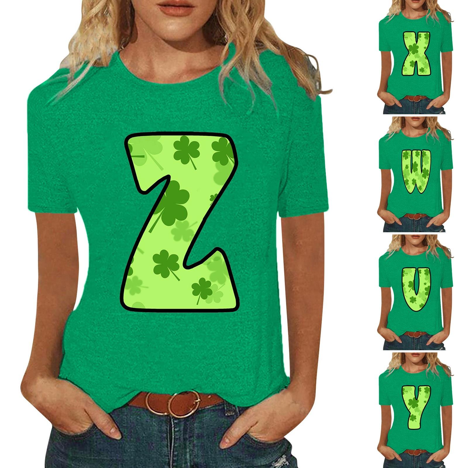 

Women s Fashion Casual Saint Patrick’s Day Printing O-Neck Short Sleeve Top Blouse