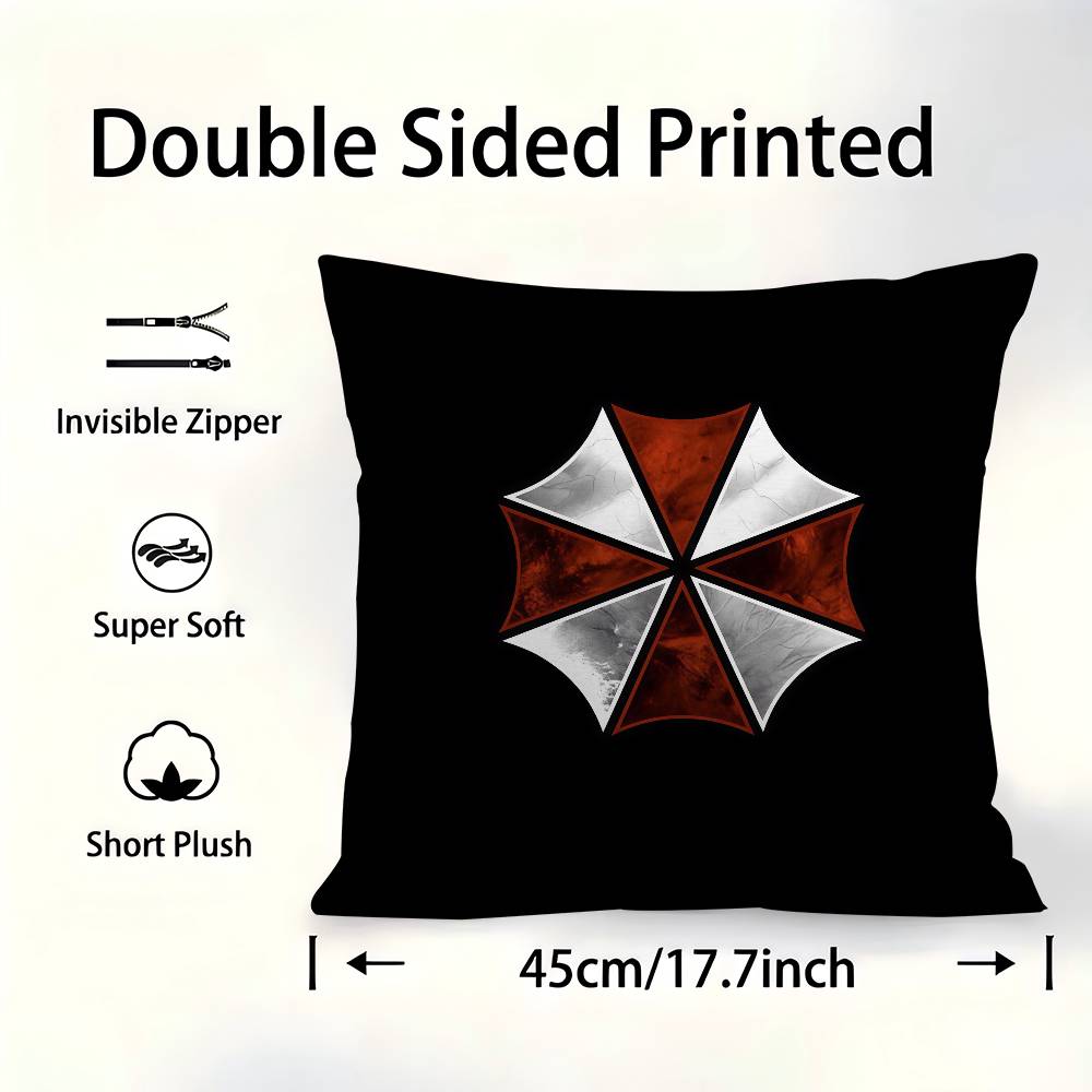 Game R-Resident E-Evil Cushion Cover Car Throw Pillow Case For Sofa Car Christmas Gift 40X40Cm 45X45Cm