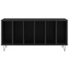 Black Storage Shelf, Living Room Side Cabinet, Storage Cabinet for Magazine Vases and Decorative Items, V-shaped Legs, 100x38x48 Cm