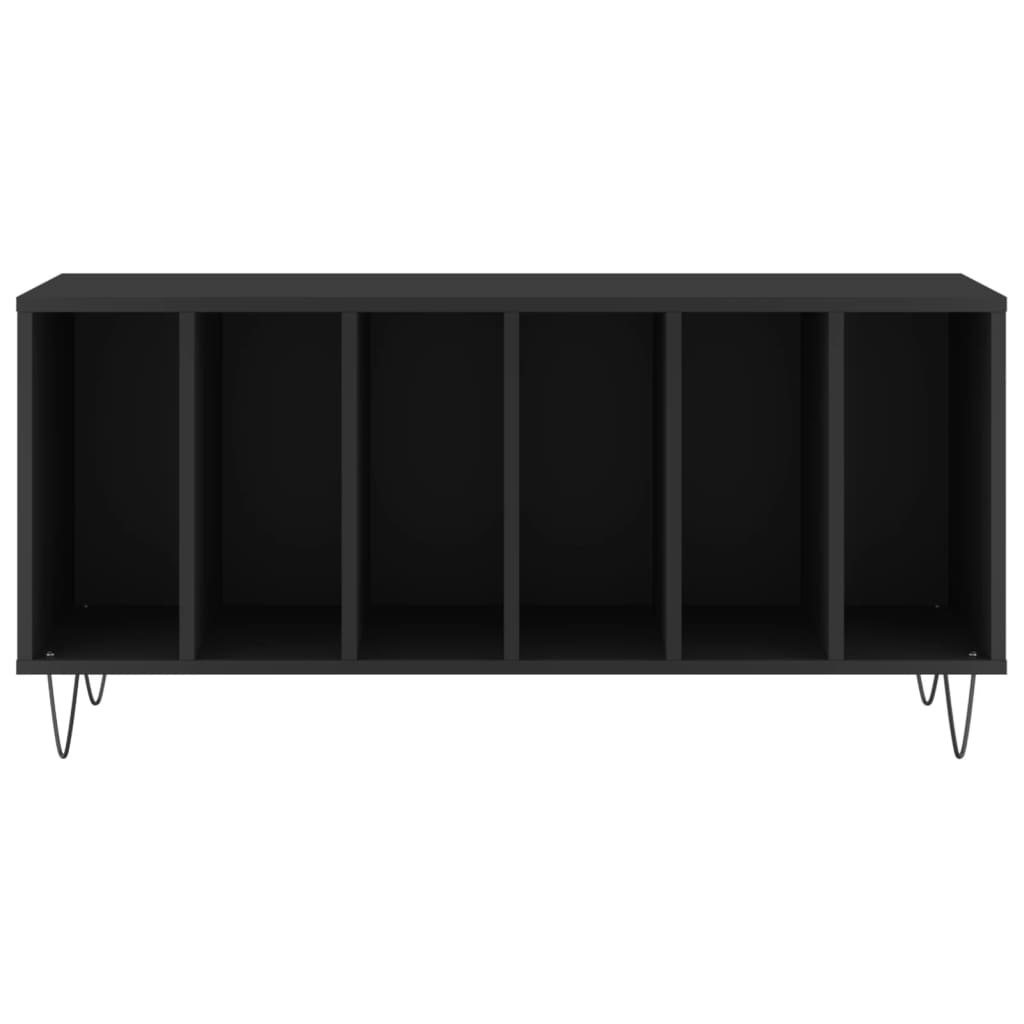 Black Storage Shelf, Living Room Side Cabinet, Storage Cabinet for Magazine Vases and Decorative Items, V-shaped Legs, 100x38x48 Cm