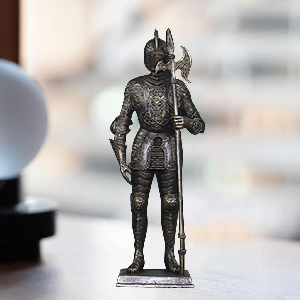 Knight Statue Creative Vintage Art Crafts Decorative Figurine Tabletop Ornament for Desk Shelf Living Room Entrance Home Decor