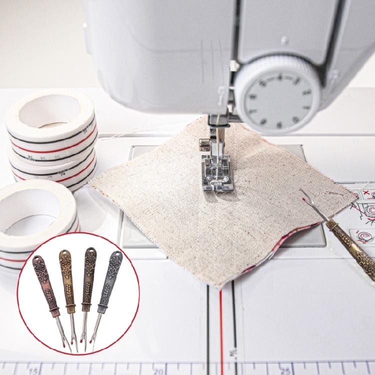 2Pcs Seam Rippers Sewing Positioning Tape Set Stainless Steel Thread Unpicker Thread Remover Tool for Embroidery Sewing