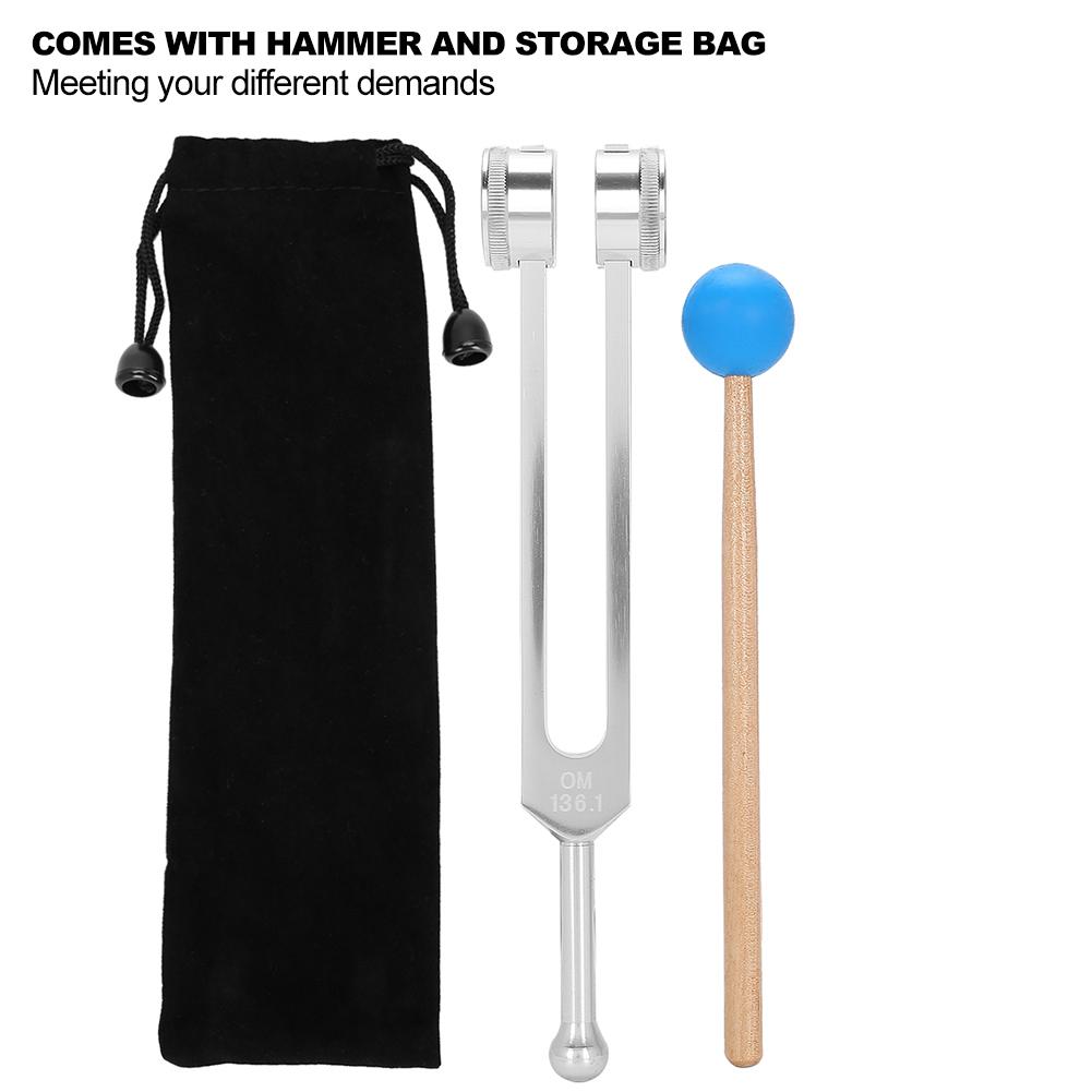 OM136.1 Aluminum Alloy Yoga Tuning Fork Sound Healing Therapy Tuning Fork with Hammer