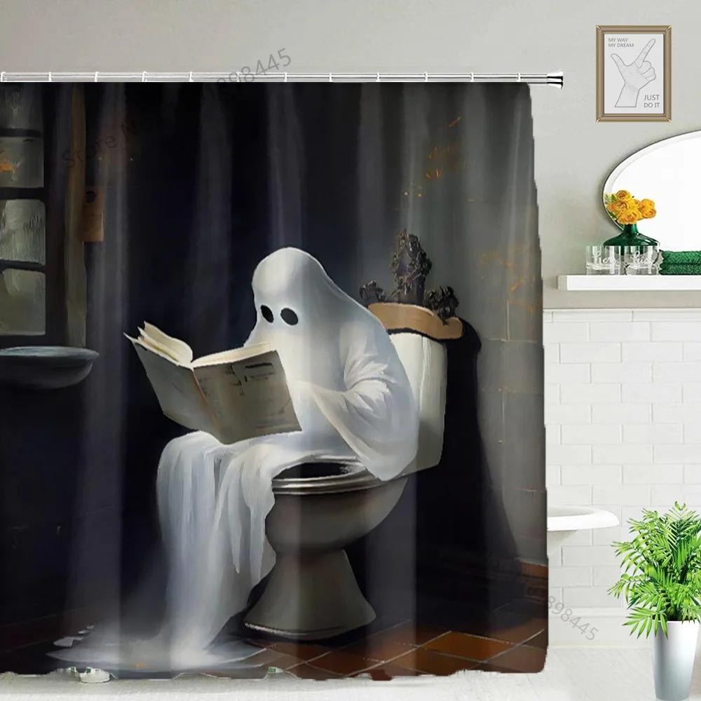 Lustiger Tier Duschvorhang Badewanne Yak Kuh Esel Dschungel Wildtiere Modern Minimalistisch Toilette Lesen Ziege Badezimmer Duschvorha