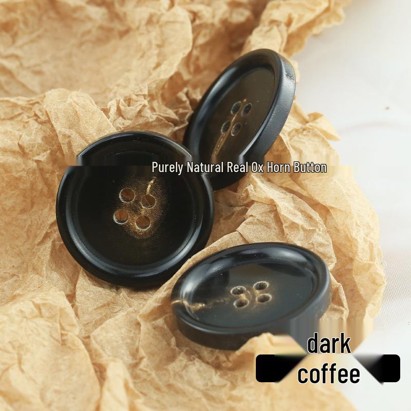 Genuine Cow Horn Blazer Buttons - Four-Hole Style for Casual Menswear