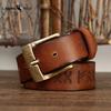 Retro Personality Trend Men's Genuine Leather Top Layer Cowhide Copper Buckle Men's Jeans Belt