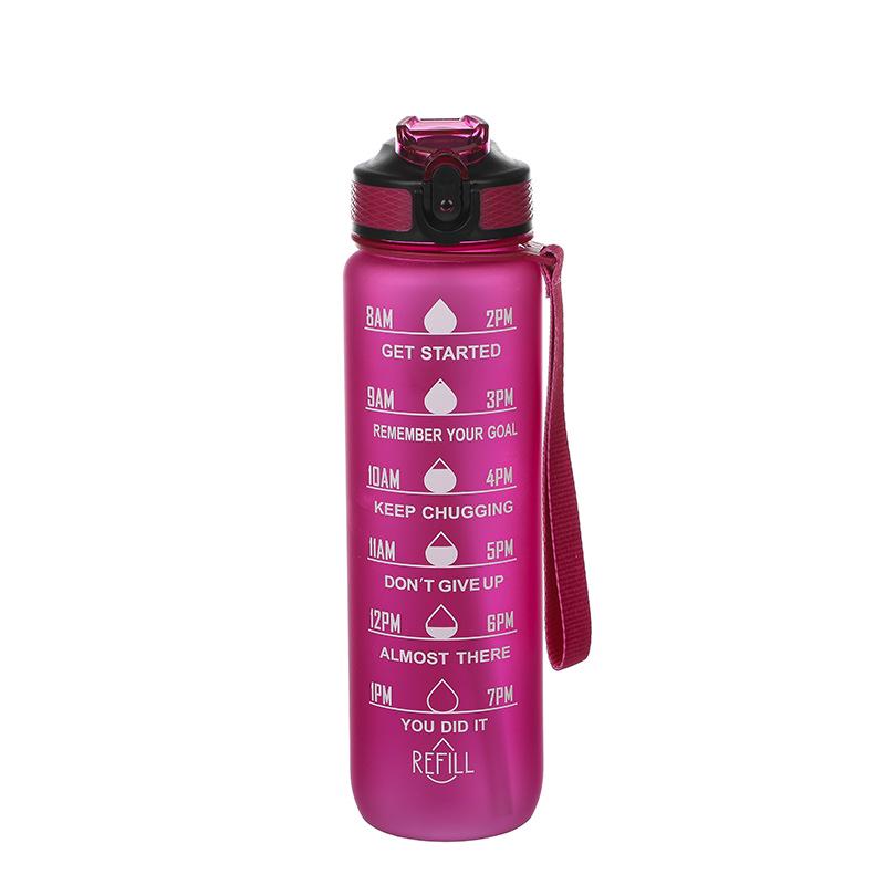 

Бутылка для воды большой вместимости с градиентной расцветкой, откидной крышкой и соломинкой 1000ml PC