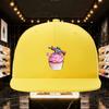Pink Gun Cupcake Graphic Baseball Cap Unisex Polyester Flat Brim Snapback Hat Outdoor Dad Hat