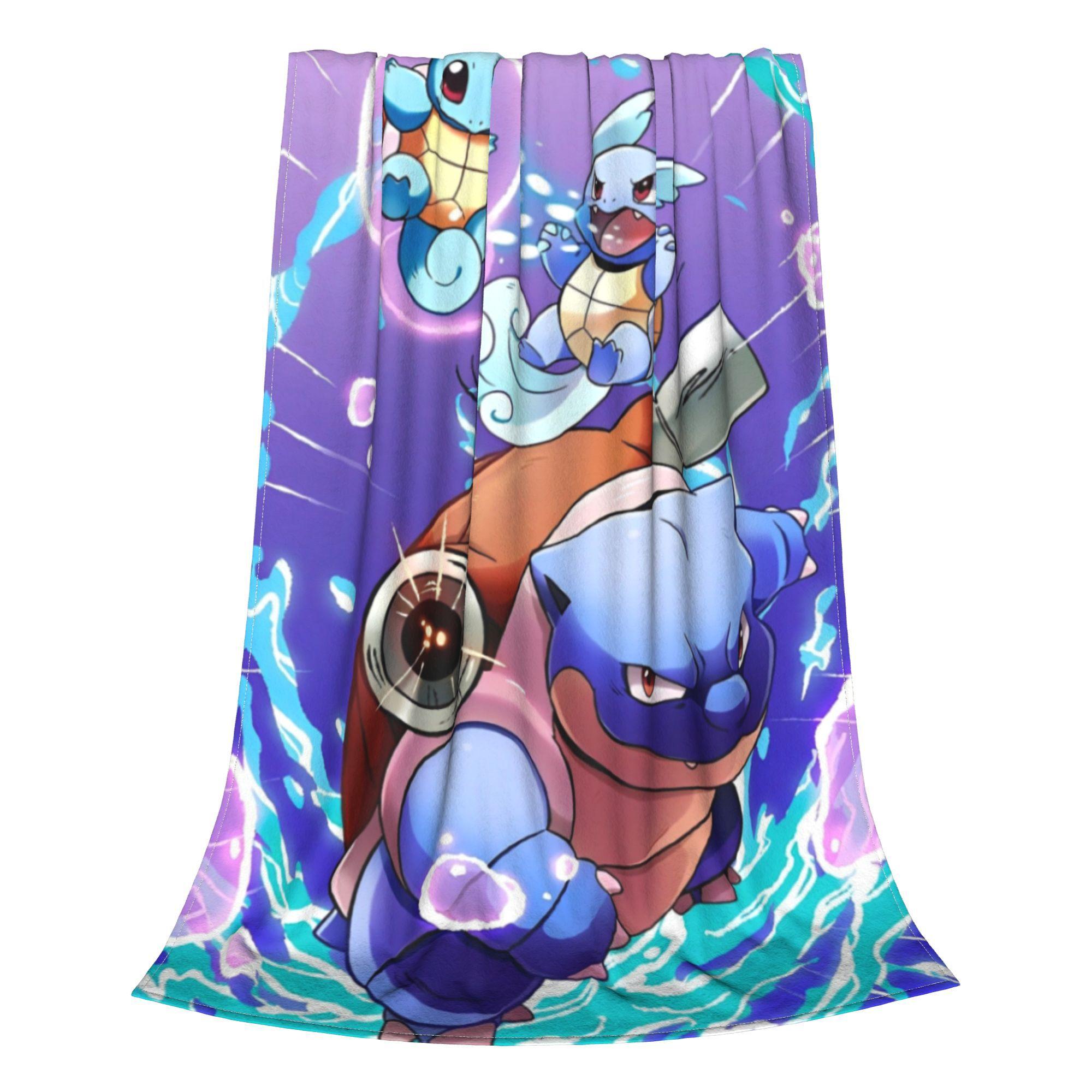 Покемон Бластойз Мультяшное одеяло Флис Весна Осень Аниме Водный тип Многофункциональное Ультрамягкое плед Офисное одеяло 30x40in