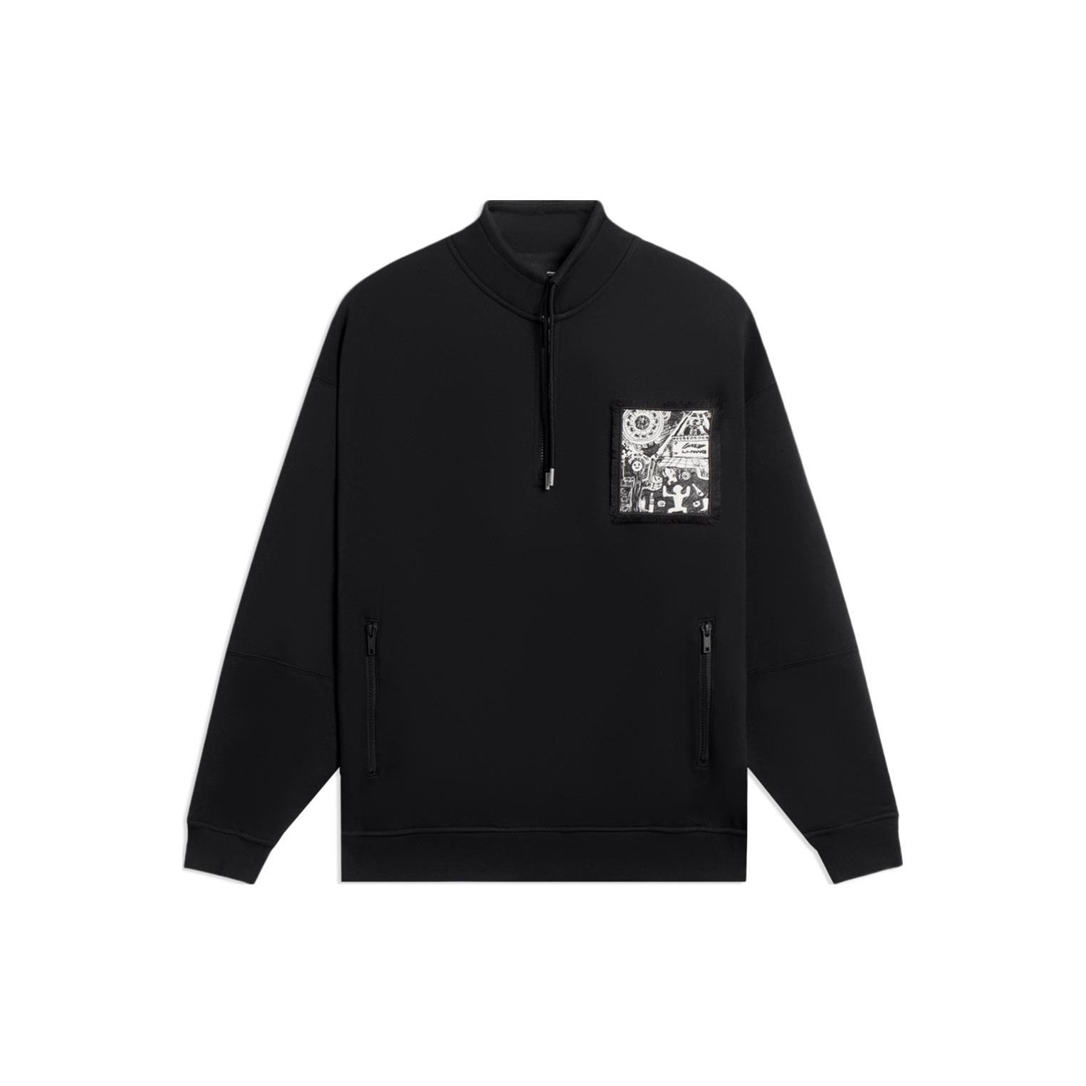 Li-Ning Graphic Half Zip Sweatshirt Black Men s AWDSB53-3 L