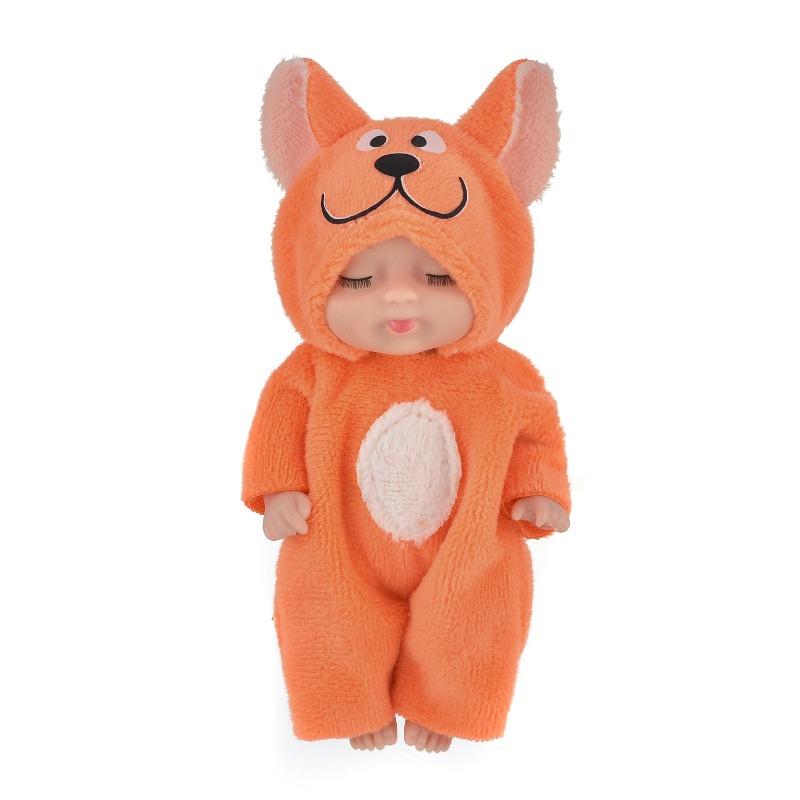 

Sleeping Mini Reborn Baby Dolls Lifelike Cute Adorable Dolls with Butterfly Fox Sunflower Outfits Playset Kids Gift Toy