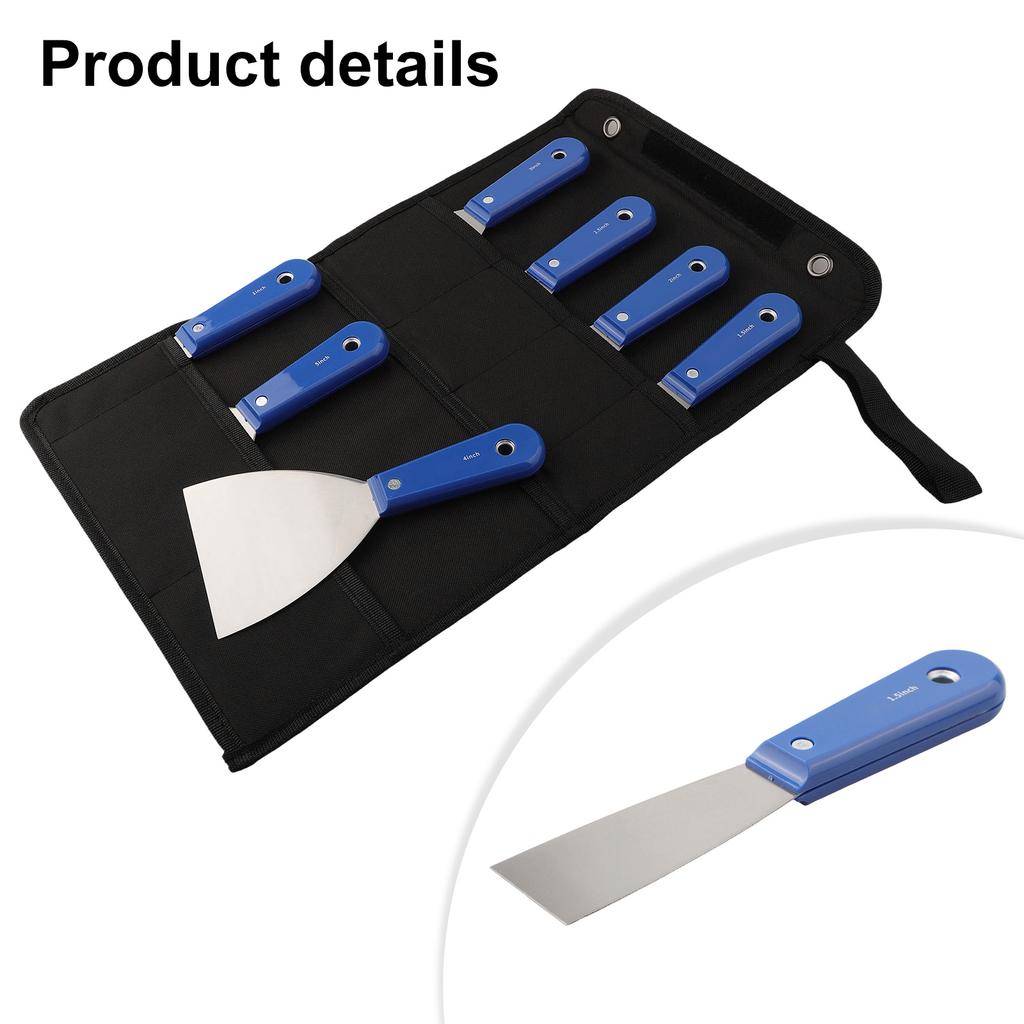 For DIY Projects 11.42*8.66*0.79 In Drywall Tools 7pcs Scraper Set For Drywall Ergonomic Scraper Carbon Steel Construction