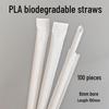 ShuangTong Biodegradable Black PLA Straws, Individually Wrapped for Beverages, Juice, Milk, and Tea, 100-Pack