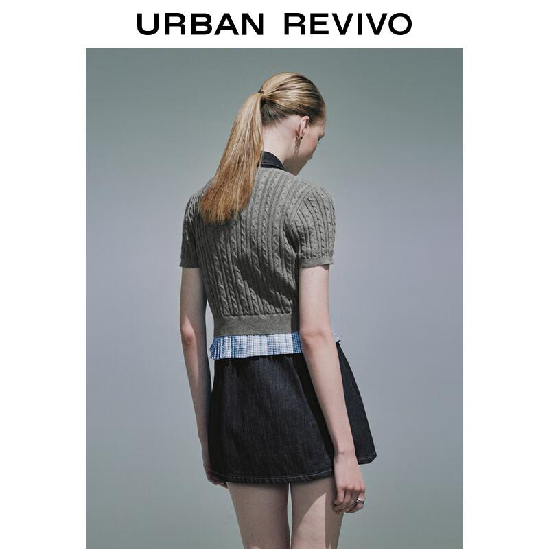 UR Women's Textured Faux Two-Piece Knit Cardigan