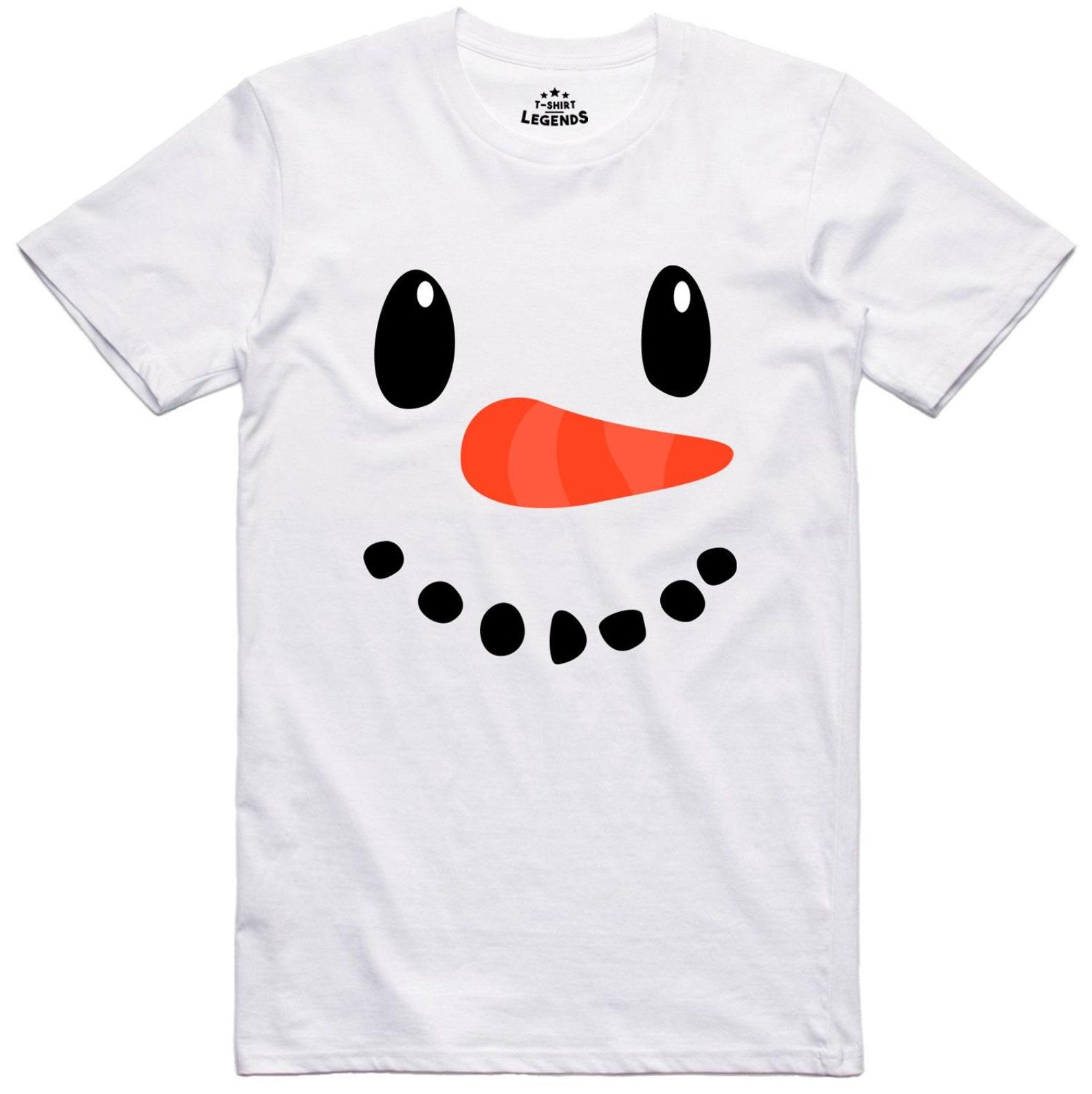 Christmas Shirt Snowman Face Novelty Festive Funny Tee XL