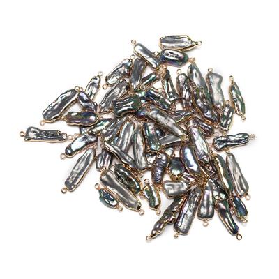 1 Stück, Kunstperlen-Verbinder im Barockstil, Diablo-Stil, schwarzer unregelmäßiger rechteckiger Anhänger, Charm-Verbinder für die Schmuckherstellung, DIY-Bastelarbeiten für Frauen, 10 × 25 mm