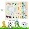 Children Cartoon Animal Stickers Kit 6 Sheets Face Make-a- Decals ideal for Notebook Phone Laptop Stationery Decor Gifts Ideal For Kids