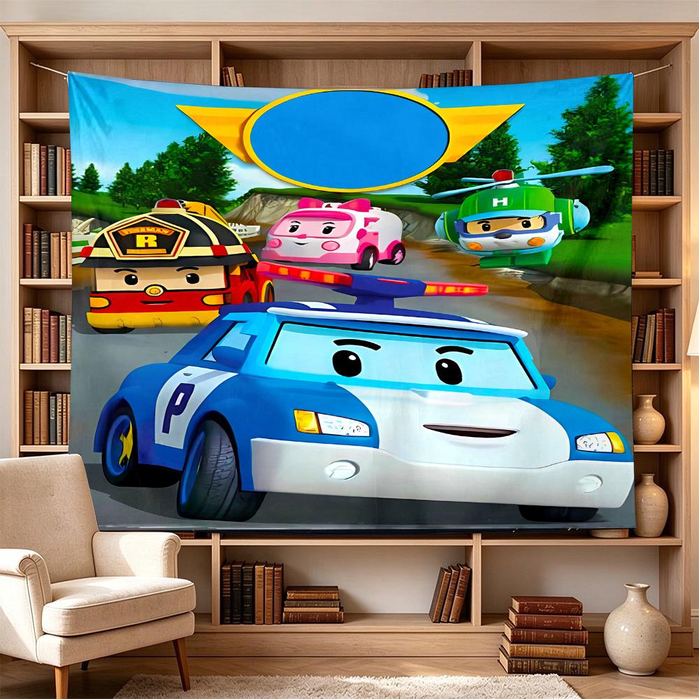 Train Adventure: Titipo's Journey Large Wall Tapestry,Ideal for Office Backdrops, Holiday Gifts, Home Decor (Living Room, Bedroom, Dorm, Parties), and