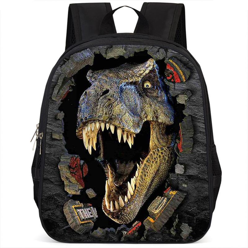 Dinosaur Rex Backpack, 15-Inch Single-Layer Student Double-Layer Large-Capacity Backpack