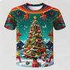 Children's T-shirt Santa Claus Christmas 3D print Short Sleeve T-Shirt for Boys Girls 2-10Y Kids Clothes for Holiday Celebration