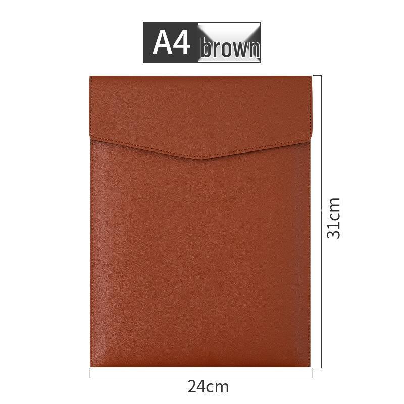 

A4 Waterproof Leather Document Bag - Large Capacity Business Briefcase A4 темно-коричневого кольору