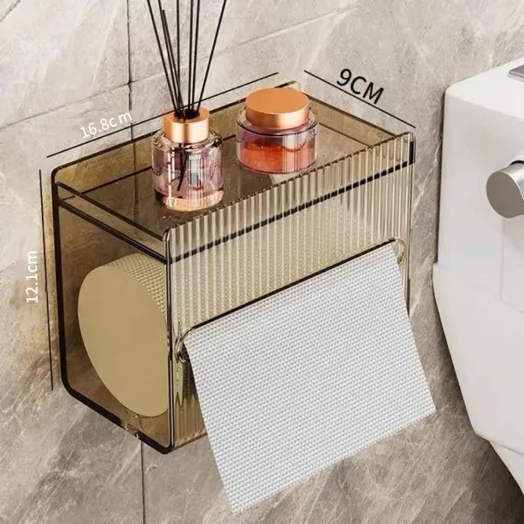 Paper Towel  Stable Organizer Wall Mounted Toilet Tissue Box Organizer with Capacity Drawer for Paper Rolls for Bathroom