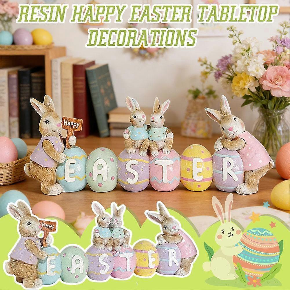 Osterhase Wortschild Dekoration mit Eiern für Zuhause Frühling