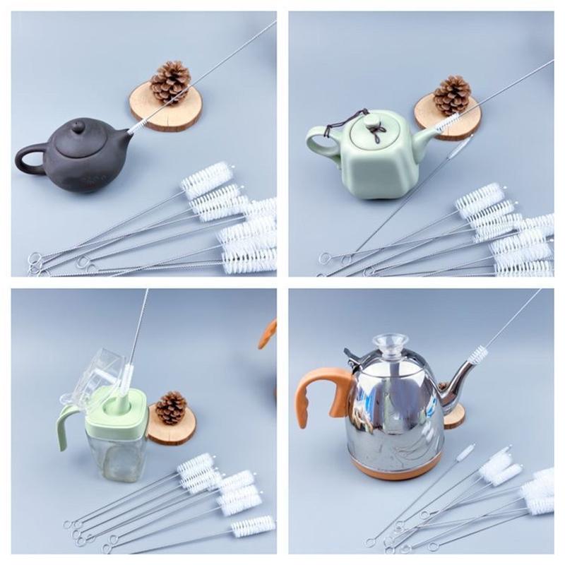 11 Style Nylon Stainless Steel Bottle Cleaning Brushes Multifunctional Reusable Cleaning Brushes Bottles Cups Cleaning Tools